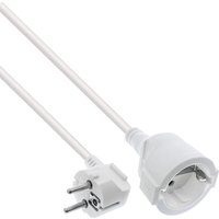 InLine® Strom-Verlängerung Schutzkontakt Stecker gewinkelt / Buchse, weiß, 10m (16410U)