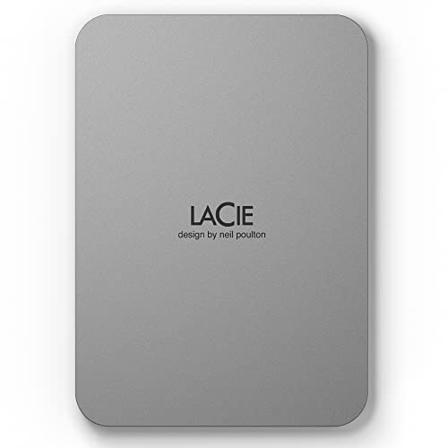 LaCie Mobile Drive V2 Moon 1TB tragbare Externe Festplatte, 2.5 Zoll, Mac & PC, Silber, inkl. 2 Jahre Rescue Service, Modellnr.: STLP1000400
