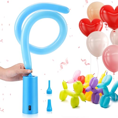 Electric Balloon Pump, Weinsamkeit Automatische Ballonpumpe, Kommt mit Zwei Aufblasbaren Köpfen, für Party Hochzeit Geburtstag und Festivaldekoration