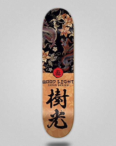 Wood light Monopatín Skate Skateboard Deck Tabla Japan Series Dragon (7.875)