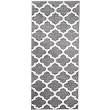 Carpeto Läufer Teppich Modern Grau 100 x 300 cm Marokkanisches Muster Kurzflor Furuvik Kollektion