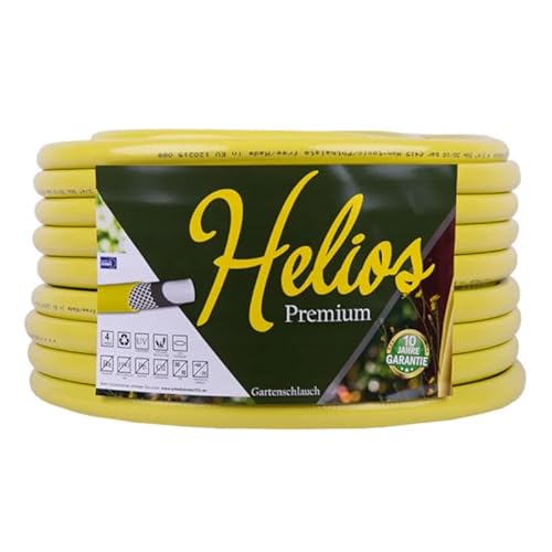 Gartenschlauch gelb 1/2" Helios Premium 10 Jahre Garantie 4 lagig Wasserschlauch Bewässerungsschlauch (50m)