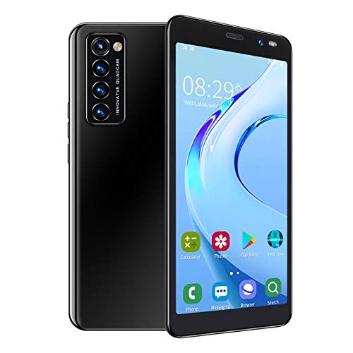 Goshyda Smartphone Android, LANDVO Rino4 Pro Dual-SIM-Gesicht Fingerabdruck Handys entsperren Kleine 1 + 8G 128 GB Erweiterung 5.45in Handy(Black)