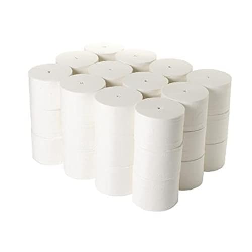 2WORK 2W00697 Toilettenpapierrollen, ohne Kern, 95 mm x 96 m, 800 Blatt, Weiß, Packung mit 36 Stück