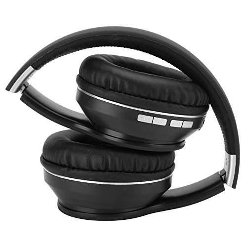 Goshyda Drahtloses Headset, Faltbarer Bluetooth-HiFi-Stereo-Musikspielkopfhörer mit FM-Radio für Smartphone-Tablet-PC(Silber)