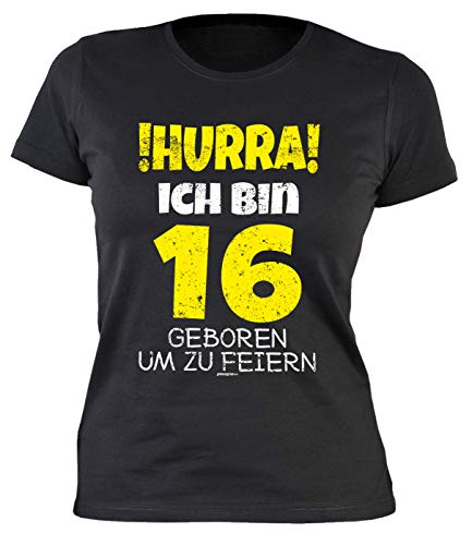 16. Geburtstag Mädchen T-Shirt - Leiberl 16 Jahre Geschenk zum 16 Geburtstag Tochter Gr: S