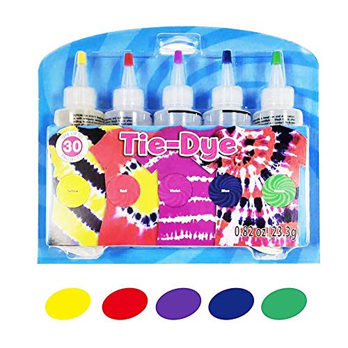 MezoJaoie Tie Dye Kits, 5 Farben Dye Craft & Fabric Tie-Dye Kit, DIY Dye Kit Baumwolle Leinen Kleidung Farbstoffe