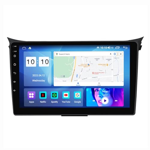 HURUMA Android 12 Autoradio Mit Navi 2 Din 9 Zoll Touchscreen Autoradio Für Hyundai I30 2011-2017 Mit Carplay Android Auto,mit RDS Bluetooth FM AM Lenkradsteuerung Rückfahrkamera (Color : M1 1+16G)