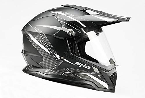 BNO Cross-3 Helm, Motocrosshelm, Corsshelm, S, M, L, XL (M, Matt-Schwarz-Weiss)