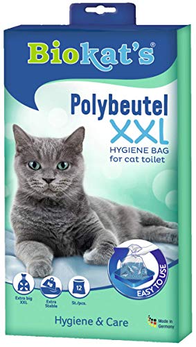 Biokat's Polybeutel XXL - Hygienebeutel zur Auslage in der Katzentoilette für einfachen Wechsel der Katzenstreu - 12er Multi-Pack (12 x 12 Beutel)