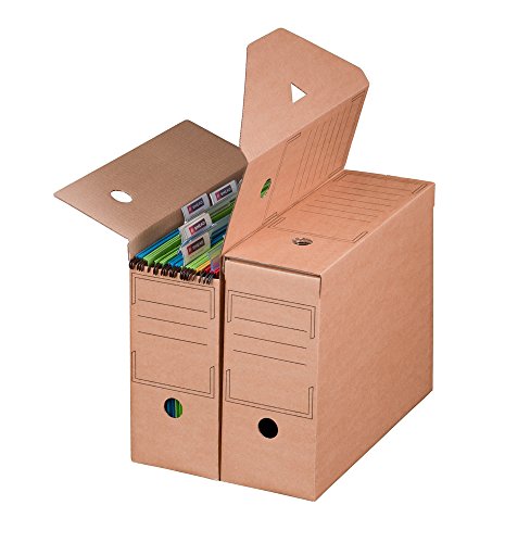Smartbox Pro Archiv-Ablagebox mit Automatikboden für Hängemappen, 10er Pack, braun