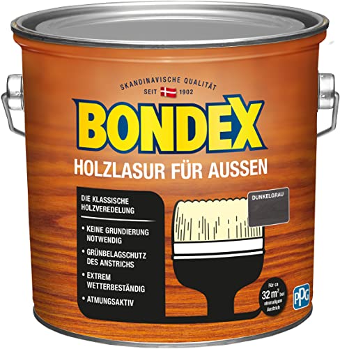 Bondex Holzlasur für Außen 2,5 l, dunkelgrau