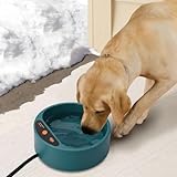 Namsan Beheizter Wassernapf für Hunde, Einfrieren von Wasser Verhindern, Anti-Bite-Schlauchwickel Kabel (165cm), 2000 ML Beheizbarer Wassernapf für Hunde/Katze/Hasen/Hühner im Winter