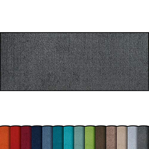 Erwin Müller Fußmatte, Schmutzfangmatte uni anthrazit Größe 75x150 cm - rutschfest, pflegeleicht, für Fußbodenheizung geeignet (weitere Farben, Größen)