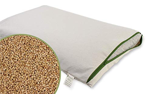mudis Sofa-Kuschelkissen 40x40cm,100% Bio Hirseschalen,mit abnehmbaren waschbares 100% Bio Baumwolle-Inlett