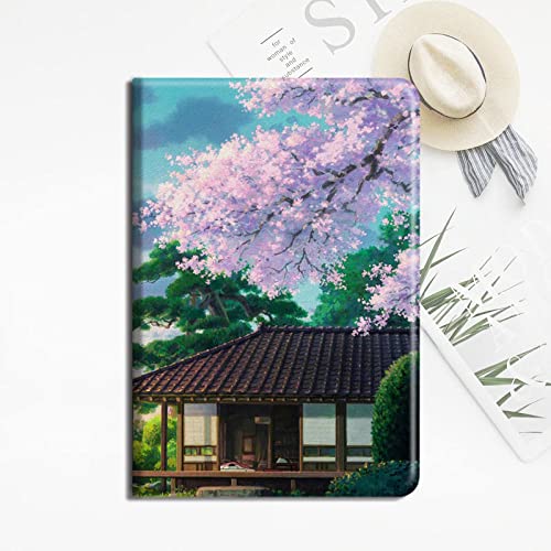 Hülle Passend Für 6.8" Kindle Paperwhite 11. Generation 2021 Releases - Anime Sakura Cottage Print Cover Premium Smart Shell Für Kindle Paperwhite 2021 Signature Edition Mit Auto Wake/Sleep,Kindle