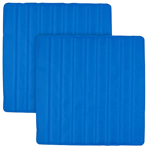 Newgen Medicals Bett Kühlung: 2er-Set Kühlende Matratzenauflagen, 90 x 90 cm, wiederverwendbar, blau (Selbstkühlende Bettauflagen)