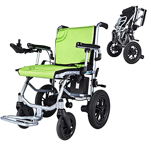 Elektrischer Rollstuhl, zusammenklappbar, leicht, intelligenter Dual-Motor, Tragkraft: 100 kg, doppelte Kontrolle, sicherer und bequemer Rollstuhl für ältere Menschen und Behinderte, elektrischer oder