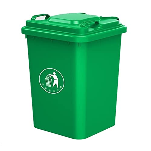 Outdoor Mülleimer Abfallbehälter mit Deckel, robuster Outdoor-Mülleimer mit Griffen, grün, robuste Konstruktion, perfekter Mülleimer for Hinterhof, Terrasse oder Garage Mülleimer Abfallbehälter ( Size
