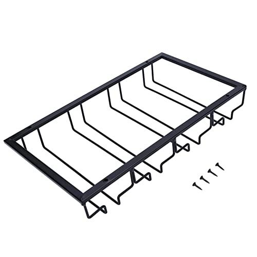 HOLABONITA Weinglasregal, schwarzes Weinglas-Lagerregal, Organizer, große Kapazität, platzsparender Eisenglashalter for Küche, Bar, Restaurant