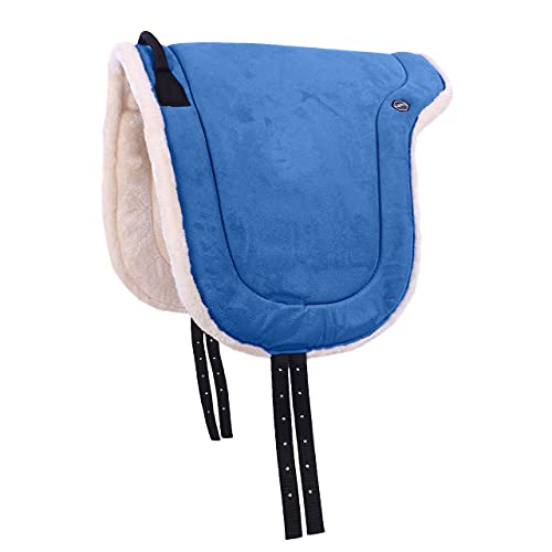 QHP Bareback Pad mit Kunstfell und Haltegriff (Warmblut, Sky)