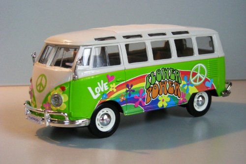 Maisto VW Samba Bus grün Hippie Line 1:25 Modellauto