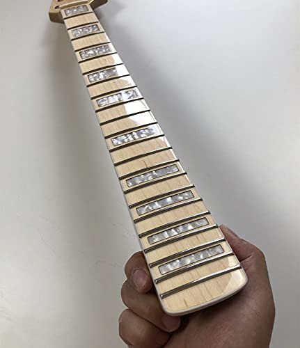 E-Gitarrenhals, 22 Bünde, Ahorn-Griffbrett, Blockeinlage, glänzend, 61 cm Mensurlänge
