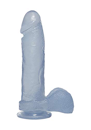 Crystal Jellies Ballsy Cock With Suction Cup Blue 8in
