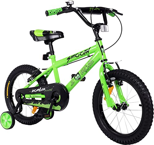 Actionbikes Kinderfahrrad Zombie - 16 Zoll - V-Break Bremse vorne - Stützräder - Luftbereifung - Ab 4-7 Jahren - Jungen & Mädchen - Kinder Fahrrad - Laufrad - BMX - Kinderrad (16`Zoll)