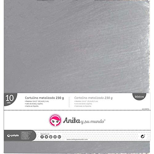 Anita y Su Mundo Karton, Silbermetallic, 30,5 x 30,5 cm, 10 Stück