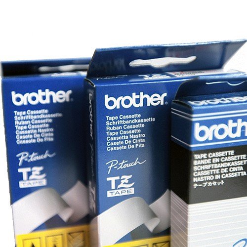 Beschriftungsband für Brother P-Touch 8E, Schwarz auf Weiss, 12 mm, Schriftband-Kassette für PT- 8E, 12mm breit, 7,7mtr.