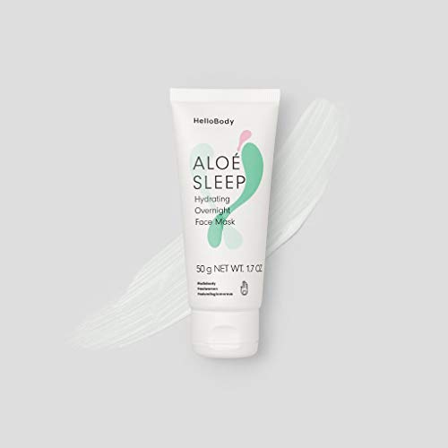 HelloBody Aloé Sleep feuchtigkeitsspendende Overnight Gesichtsmaske (50 ml) – pflegt und beruhigt trockene Haut über Nacht – Mit Aloe und Gurkenwasser