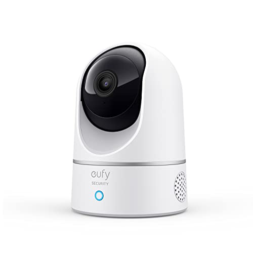 eufy Security Indoor Cam 2K Überwachungskamera für Innenbereiche, Plug-In Schwenk-Neige-Sicherheitskamera, Personenerkennung, mit Sprachassistent, Bewegungssensor, HomeBase Nicht notwendig
