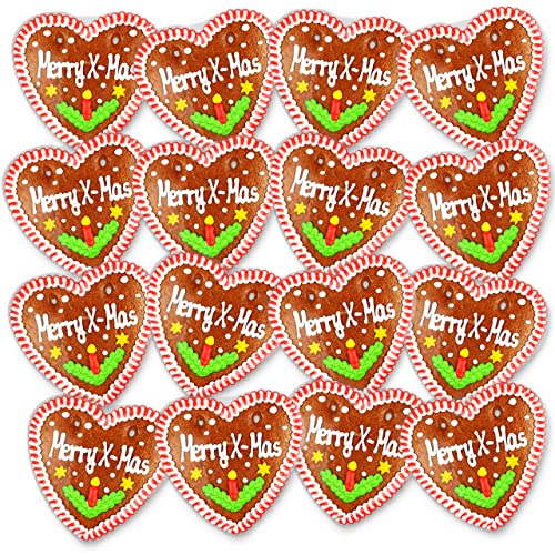 LEBKUCHEN WELT Lebkuchenherzen 20 Stück Merry X-Mas Sprüche 14cm - Original Oktoberfestlebkuchenherzen & Weihnachts Lebkuchen Herzen frisch und günstig kaufen