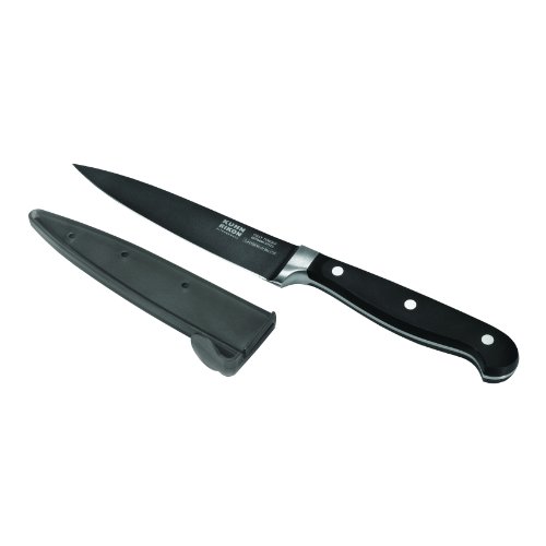 KUHN RIKON 36036 Messer Noir Küchenmesser 25,5 cm geschmiedet schwarz m. Klingenschutz