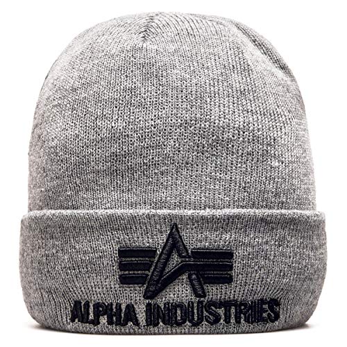 Alpha Industries 3D Beanie Grau