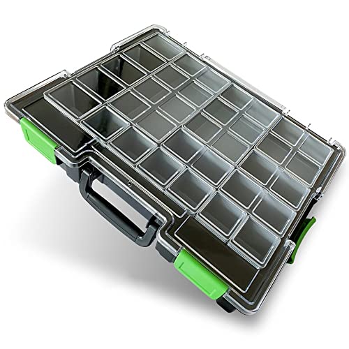 HEMMDAL Kleinteilekoffer – 17 herausnehmbare Einsatzboxen – Kleinteilemagazin zur Aufbewahrung von Dübeln, Schrauben uvm. – Made in Germany