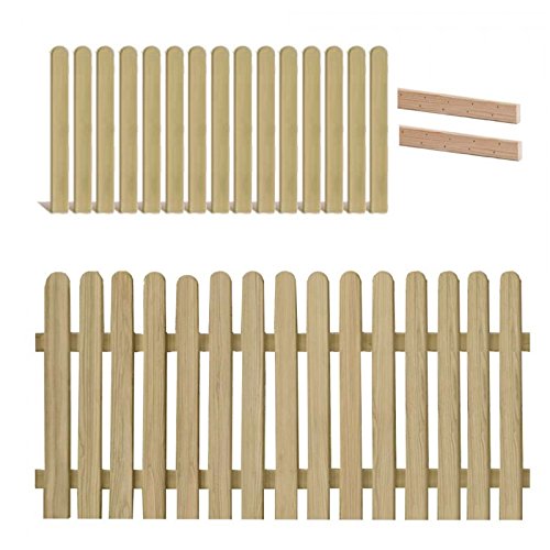 Gartenpirat Holzpaket für Lattenzaun Lärche 180x80 mit 15 Zaunlatten 2 Riegel