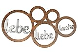 GILDE Holz Objekt Lebe Liebe Lache 55x30cm