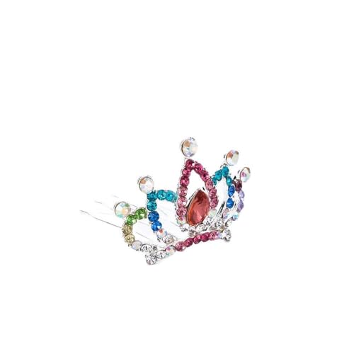Haarschmuck Kronen-Tiaras für Frauen, 1 Stück, schöne Mini-Tiara, Rose, Blume, Kristall, Strass, Prinzessin, Krone, Haarkamm, Kinder, Mädchen, kleiner Haarschmuck von (Farbe: 3) (9)