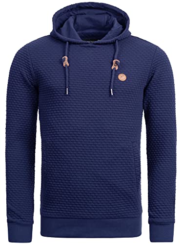 Indicode Herren York Sweatshirt mit Kapuze | Hoodie Kapuzenpullover für Männer Navy XL