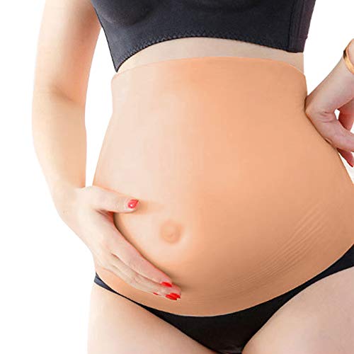 LSAR Gefälschter Schwangerschaftsbauch aus Silikon, Hautfarbener Künstlicher Schwangerschaftsbauch aus Silikon, Falscher Bauch Baby Schwangerer Bauch für Filmrequisiten Schwangerschaft Frauen(XL)