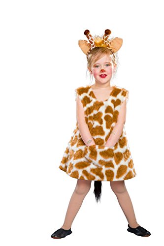 Kostüm Giraffen Mädchen Lena Kleid Haarreif Tierkostüm Fasching Giraffe (92)