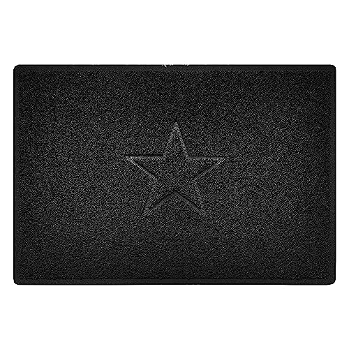 Nicoman Star Geprägt Fußmatte-(Geeignet für Innen- und Schützen Außen), Groß (90x60cm), Schwarz