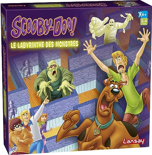 Scooby-Doo – Das Labyrinth der Monster – Gesellschaftsspiel – Rätsel und Untersuchungen zwischen Freunden oder der Familie – ab 6 Jahren, 2 bis 4 Spieler, Lansay, 75188