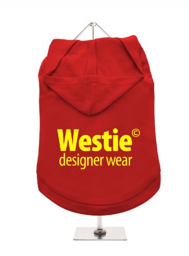 "Westie© Designer Wear" UrbanPup Hunde-Hoodie Hoodie (rot/gelb)
