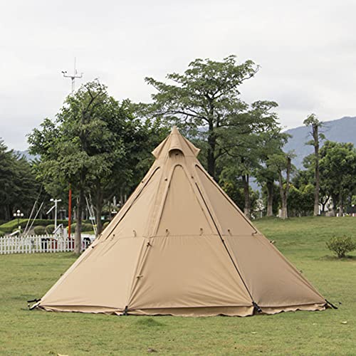 Großes Pyramiden-Tipi-Campingzelt mit Herdloch, wasserdichtes Indianer-Tipi-Zelt mit Tragetasche für 5–8 Personen, Familien-Camping-Hot-Zelte (Farbe 1) (Farbe 1)