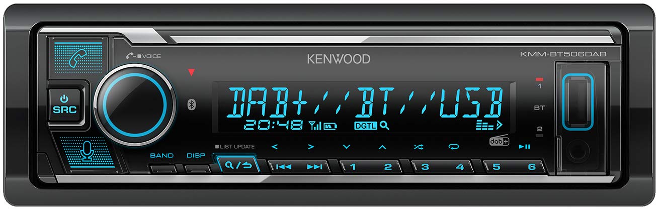 Kenwood KMM-BT506DAB USB-Autoradio mit DAB+ und Bluetooth Freisprecheinrichtung (komp. zu Amazon Alexa, USB, AUX-In, Soundprozessor, 4 x 50 W, var. Beleuchtung, DAB+ Antenne)