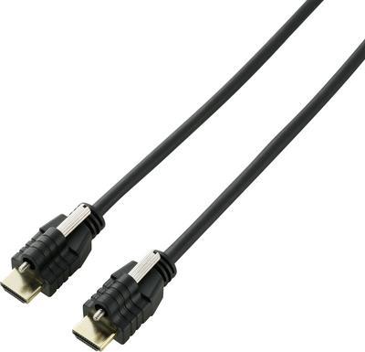 SpeaKa Professional HDMI Anschlusskabel HDMI-A Stecker, HDMI-A Stecker 2.00 m Schwarz SP-9784184 Audio Return Channel, vergoldete Steckkontakte, schraubbar (SP-9784184)
