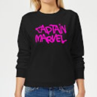 Captain Marvel Spray Text Women's Sweatshirt - Black - XL - Schwarz